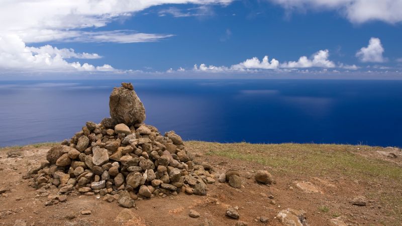 Il Vulcano Terevaka sull'isola di Pasqua