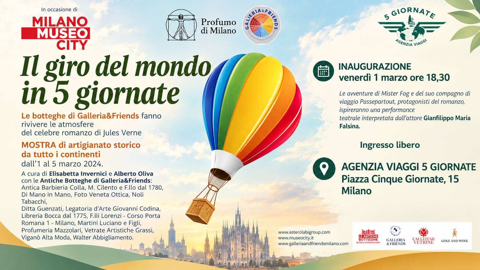 Mostra diffusa all'Agenzia 5 giornate per Museo City Milano 2024