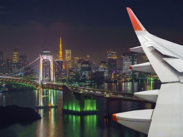 aereo sopra Tokyo